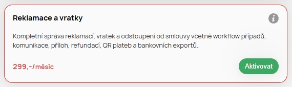 Administrace e-shopu: seznam reklamace a vrácení zboží
